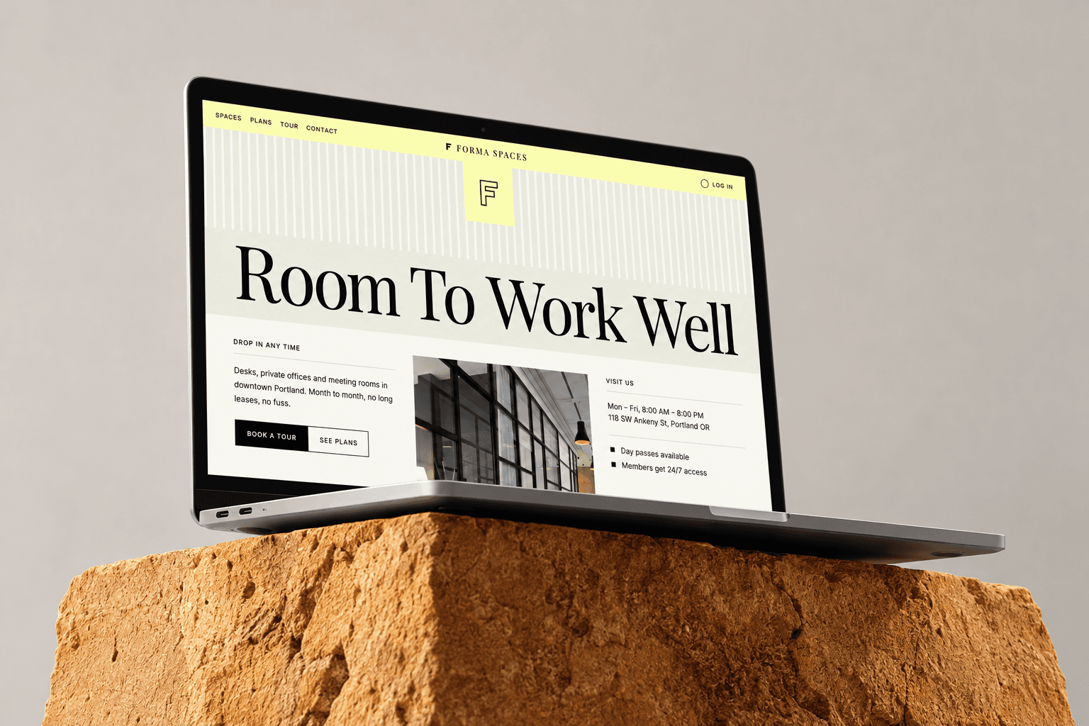 Forma Spaces website, built by Makra